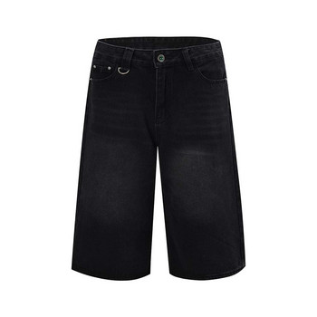 Hip Hop Black Jorts Street Wear Baggy Jeans Shorts Мъжки извънгабаритни широки дънкови панталони с дължина до коленете S-XXL размер