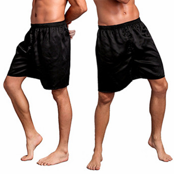 Мъжки ежедневни домашни нощници Копринени сатенени пижами Къси панталони Пижами Панталони за сън Симулирани копринени панталони Домашни едноцветни боксерки