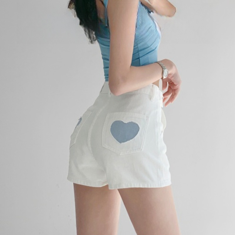 2024. gada vasara Sieviešu džinsa šorti Ielu stila džinsa šorti sievietēm ar augstu vidukli