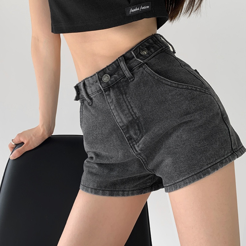 2024. gada vasara Sieviešu džinsa šorti Ielu stila džinsa šorti sievietēm ar augstu vidukli