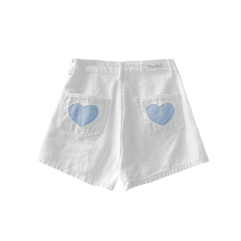 2024. gada vasara Sieviešu džinsa šorti Ielu stila džinsa šorti sievietēm ar augstu vidukli