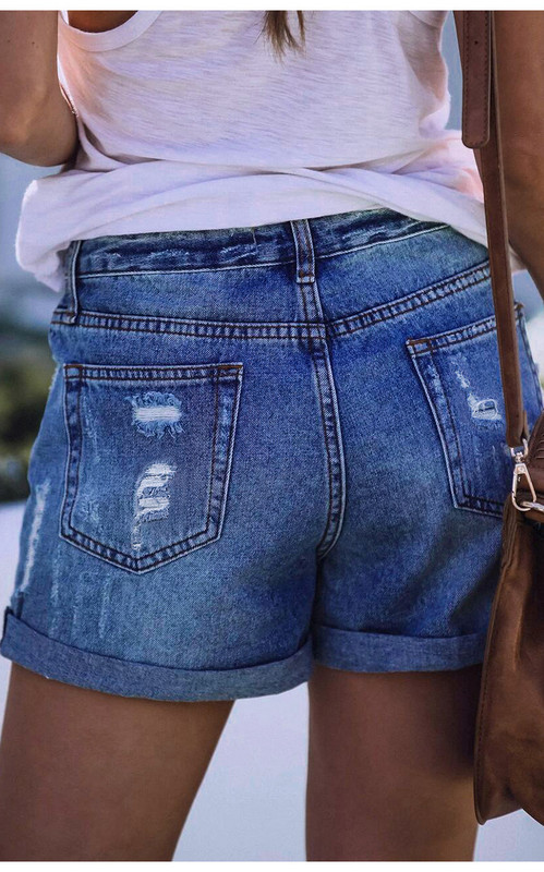 2022. gada vasara, jauni, vidukļa vidus, saplēsti, krokaini džinsa šorti sievietēm Modes ikdienas, augstas izstiepšanas taisni džinsi šorti S-2XL Drop Ship