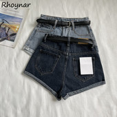 Γυναικεία σορτς S-5XL Φαρδιά ρετρό τζιν, μοντέρνα casual distressed Washed streetwear ψηλόμεση Νέο 2022 Καλοκαιρινό All-match Beach Chic