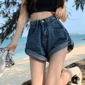 Sieviešu šorti S-4XL Dizains Moderns Brīvais Ikdienas Ielu Apģērbs Sieviešu Vasaras Klasiskās džinsa Bikses Kabatas Vienkāršas Retro