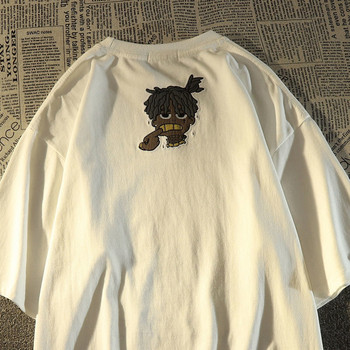 Американска хип-хоп модна марка Портретна тениска с къс ръкав Мъжка лятна тениска Свободна универсална High Street ретро горнище с половин ръкав