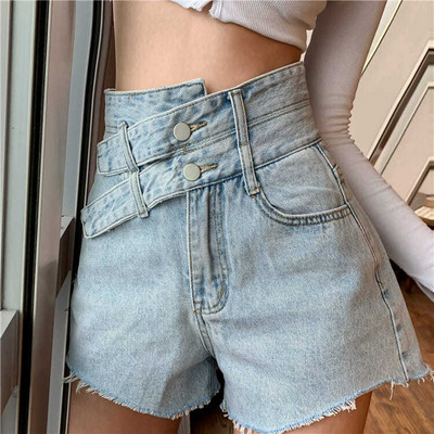 Σορτς Γυναικεία Leisure Vintage Ρετρό S-5XL Κορεατικού στυλ Feminino Καλοκαιρινό Σχέδιο Κυρίαρχο Ψηλόμεσο Μοντέρνο Κουμπί All-Match