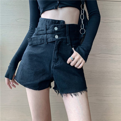 Σορτς Γυναικεία Leisure Vintage Ρετρό S-5XL Κορεατικού στυλ Feminino Καλοκαιρινό Σχέδιο Κυρίαρχο Ψηλόμεσο Μοντέρνο Κουμπί All-Match