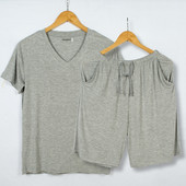 Summer Sleep pidžamu komplekti Naktsveļa Mīksts Modal Sleepwear Liela izmēra 5XL 6XL Lounge Wear īsām piedurknēm Forši miega topi ar šortiem