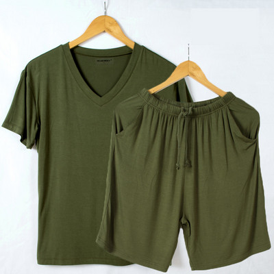 Summer Sleep pidžamu komplekti Naktsveļa Mīksts Modal Sleepwear Liela izmēra 5XL 6XL Lounge Wear īsām piedurknēm Forši miega topi ar šortiem