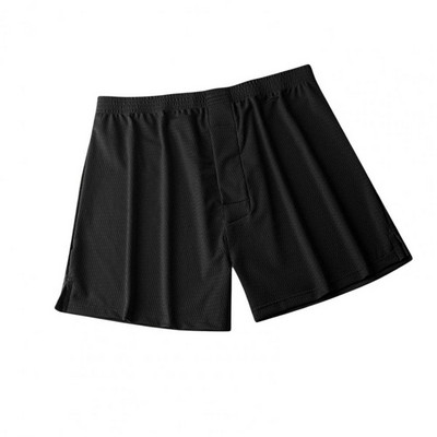 Vidutinio aukščio elastingas juosmuo ledinis šilkas, kvėpuojantis skylutėmis Miegimo šortai Vyriški vasaros laisvalaikio trumpos pižamos kelnės