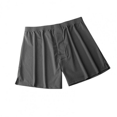 Vidutinio aukščio elastingas juosmuo ledinis šilkas, kvėpuojantis skylutėmis Miegimo šortai Vyriški vasaros laisvalaikio trumpos pižamos kelnės