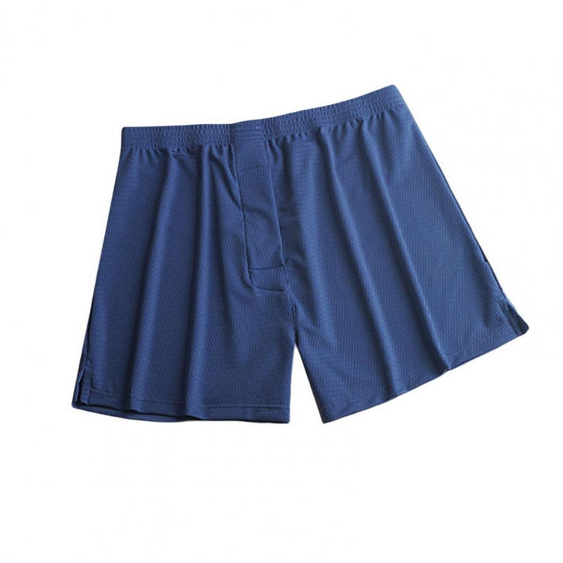 Vidutinio aukščio elastingas juosmuo ledinis šilkas, kvėpuojantis skylutėmis Miegimo šortai Vyriški vasaros laisvalaikio trumpos pižamos kelnės