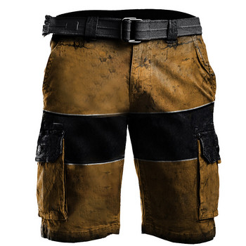 Ретро летни мъжки дънкови къси панталони Graffiti Split, дънки с дупки, панталони голям размер 5, шорти, мъжки маркови дрехи