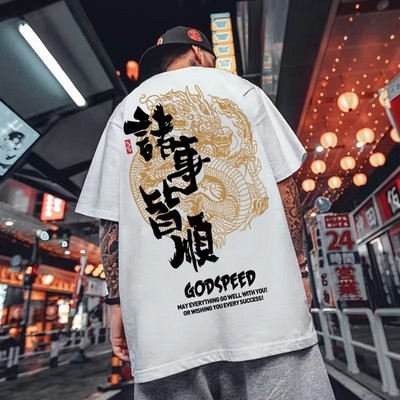 Férfi pamut rövid ujjú póló nyári túlméretes bő és légáteresztő grafikus edzőtermi Wild Streetwear Y2k Harajuku Goth ruhák