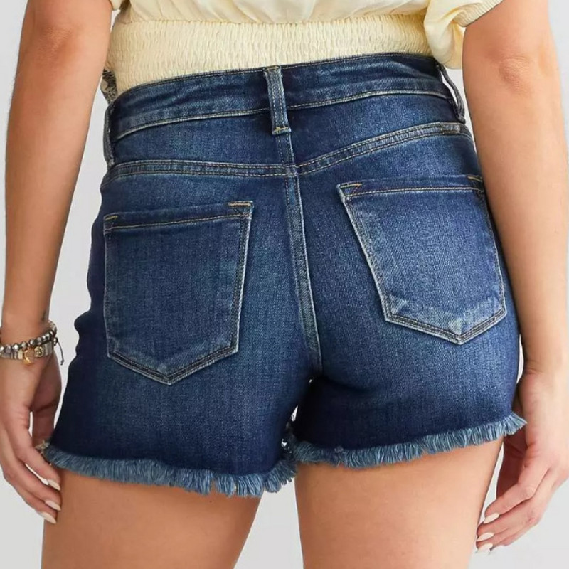 Ljeto 2024. Nove ženske traper kratke hlače s visokim strukom, modne uske, seksi rastezljive traperice s resicama, ležerne uske kratke hlače S-2XL