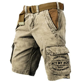 Горещи продавани мъжки дънки, тенденции за улично бягане, 3D дигитални шорти на открито, широки дънкови шорти, военни панталони, полево обучение