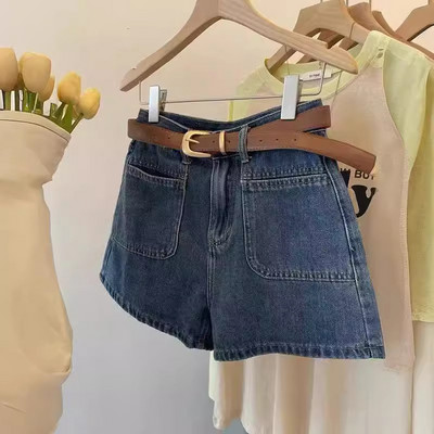 Klasiskas, īsas sieviešu kabatas, kas brauc uz darbu, džinsu audums Harajuku, brīvs, elegants vasaras plāns korejiešu S-5XL vienkāršs High Street birojs jauneklīgs