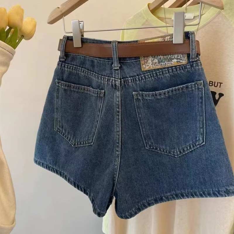 Klasiskas, īsas sieviešu kabatas, kas brauc uz darbu, džinsu audums Harajuku, brīvs, elegants vasaras plāns korejiešu S-5XL vienkāršs High Street birojs jauneklīgs