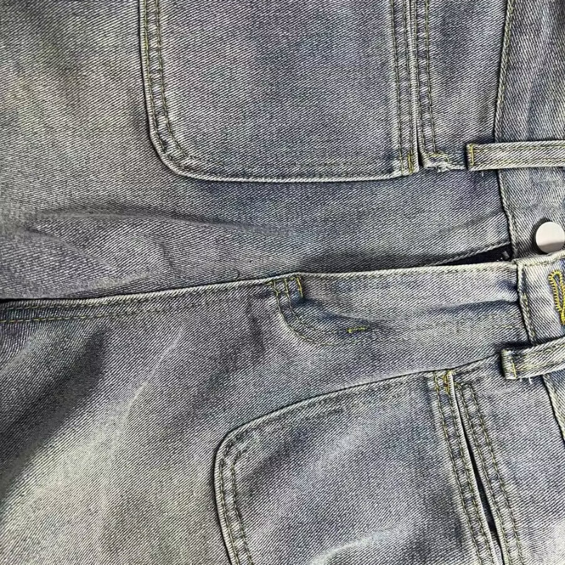 Klasiskas, īsas sieviešu kabatas, kas brauc uz darbu, džinsu audums Harajuku, brīvs, elegants vasaras plāns korejiešu S-5XL vienkāršs High Street birojs jauneklīgs