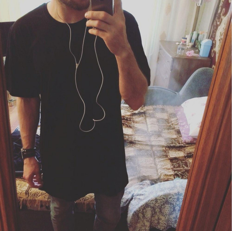 2024 vadonatúj ruházat férfi fekete férfi hosszú póló felsők Hip Hop férfi póló rövid ujjú alkalmi férfi pólók férfiaknak