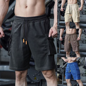 Muške kratke hlače Cargo kratke hlače Ljetne ležerne muške jednobojne Cargo kratke hlače s više džepova, pete hlače široke ležerne kratke hlače