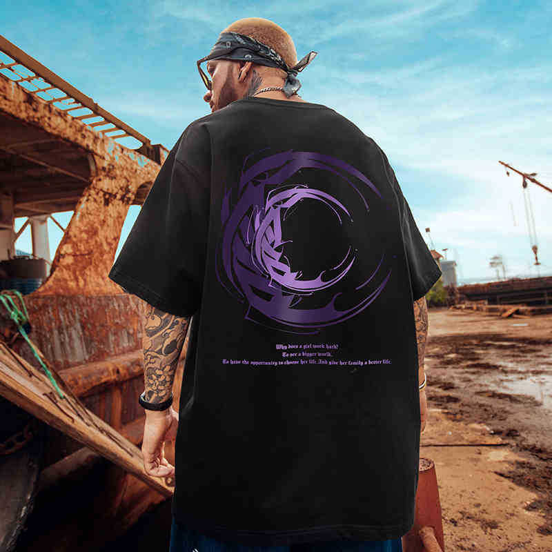 Vīriešu 100% tīras kokvilnas ikdienas T-krekls ar īsām piedurknēm vasaras lielizmēra elpojošs gotisks estētisks tops, Y2k dūriens Harajuku apģērbs