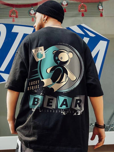 Vasaras jauns brīvs T-krekls ar īsām piedurknēm vīriešu modes brīva apdruka, liela 8XL hiphopa pāra apģērbs ar puspiedurknēm kokvilnas tops