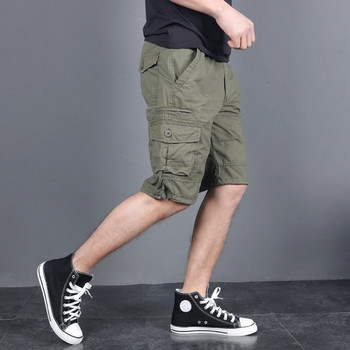 Мъжки карго къси панталони 2023 Армейски камуфлаж Тактически джогинг шорти Мъжки памучни свободни работни ежедневни къси панталони Плюс размер 4XL