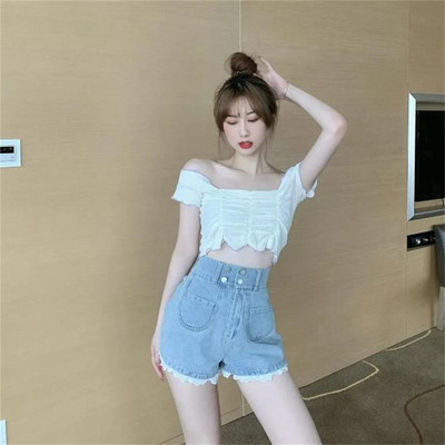 Ljetne poderane traperice, kratke femme ležerne donjice s dijamantnim kićankama visokog struka za žene, traper kratke hlače, ženska odjeća, moda