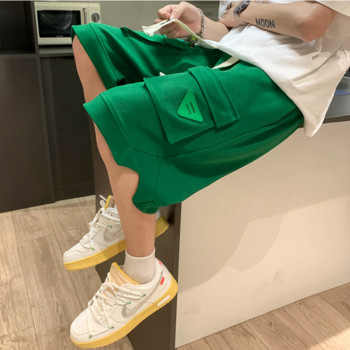 2023 Пролетни мъжки къси панталони Корейска мода Зелени къси панталони Harajuku High Street Мъжко облекло Ежедневни къси панталони у дома Streetwear Панталони