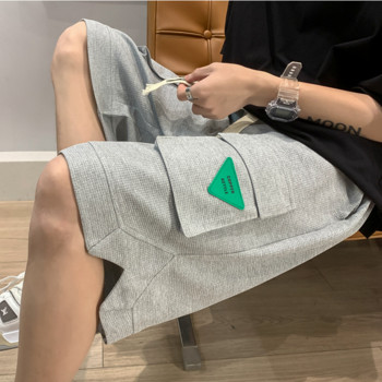 2023 Пролетни мъжки къси панталони Корейска мода Зелени къси панталони Harajuku High Street Мъжко облекло Ежедневни къси панталони у дома Streetwear Панталони