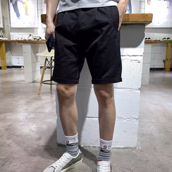 Летни мъжки улични къси панталони Корейска мода Бели плътни къси панталони Harajuku Мъжко облекло Горещи разпродажби Ежедневни спортни панталони 2023 г.