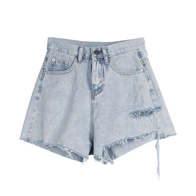Vasaras moderns, saplēsts džinsa šorti ar neapstrādātu malu, brīvi, lieli, ar augstu vidukļa platu kāju, A-līnijas karstās bikses Streetwear S-5xl