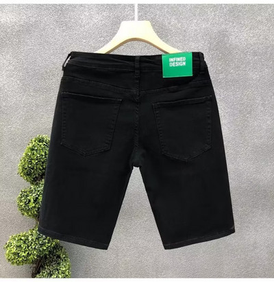 Jaunas vasaras korejiešu modes luksusa dizaineru kovboju balti melni džinsi vīriešiem Moderni, šauras ikdienas bikses Boyfriend džinsi šorti