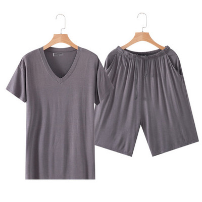 Νεωτεριστικά Ρούχα Summer Modal Ανδρικά Σετ κοντομάνικα Πιτζάμες Ανδρικά Σετ Πυτζάμες Μασίφ Λεπτή Πυτζάμα Ανδρικά Πυτζάμες Κοστούμι για το σπίτι