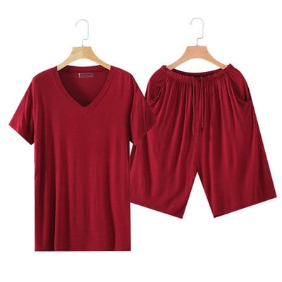 Νεωτεριστικά Ρούχα Summer Modal Ανδρικά Σετ κοντομάνικα Πιτζάμες Ανδρικά Σετ Πυτζάμες Μασίφ Λεπτή Πυτζάμα Ανδρικά Πυτζάμες Κοστούμι για το σπίτι