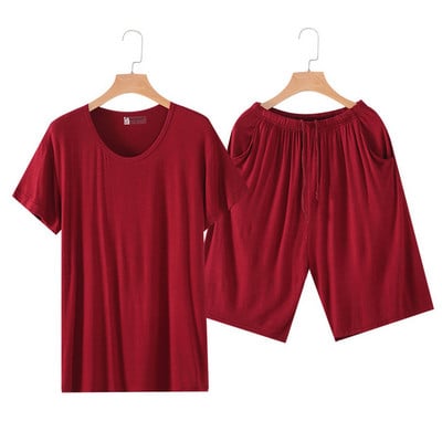 Νεωτεριστικά Ρούχα Summer Modal Ανδρικά Σετ κοντομάνικα Πιτζάμες Ανδρικά Σετ Πυτζάμες Μασίφ Λεπτή Πυτζάμα Ανδρικά Πυτζάμες Κοστούμι για το σπίτι