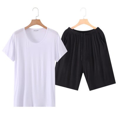 Νεωτεριστικά Ρούχα Summer Modal Ανδρικά Σετ κοντομάνικα Πιτζάμες Ανδρικά Σετ Πυτζάμες Μασίφ Λεπτή Πυτζάμα Ανδρικά Πυτζάμες Κοστούμι για το σπίτι