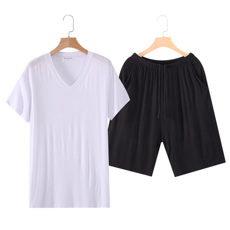 Νεωτεριστικά Ρούχα Summer Modal Ανδρικά Σετ κοντομάνικα Πιτζάμες Ανδρικά Σετ Πυτζάμες Μασίφ Λεπτή Πυτζάμα Ανδρικά Πυτζάμες Κοστούμι για το σπίτι