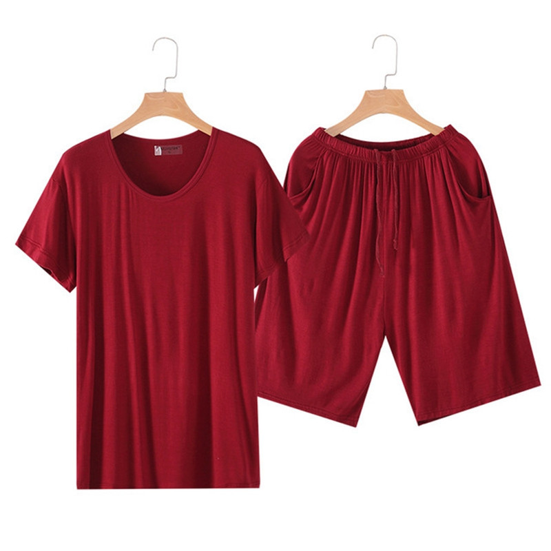 Νεωτεριστικά Ρούχα Summer Modal Ανδρικά Σετ κοντομάνικα Πιτζάμες Ανδρικά Σετ Πυτζάμες Μασίφ Λεπτή Πυτζάμα Ανδρικά Πυτζάμες Κοστούμι για το σπίτι