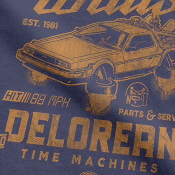 Мъжка ретро тениска Back to the Future DeLorean Car Cotton Tops Забавна тениска с къс ръкав и кръгла яка Тениска с щампи