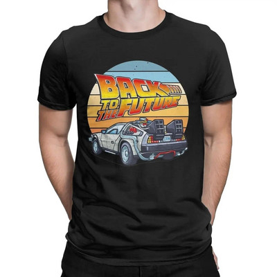 Muška retro majica Povratak u budućnost DeLorean Car Pamučne majice Smiješne majice kratkih rukava s okruglim ovratnikom T-shirt s printom