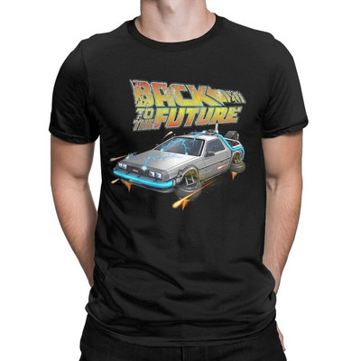 Muška retro majica Povratak u budućnost DeLorean Car Pamučne majice Smiješne majice kratkih rukava s okruglim ovratnikom T-shirt s printom