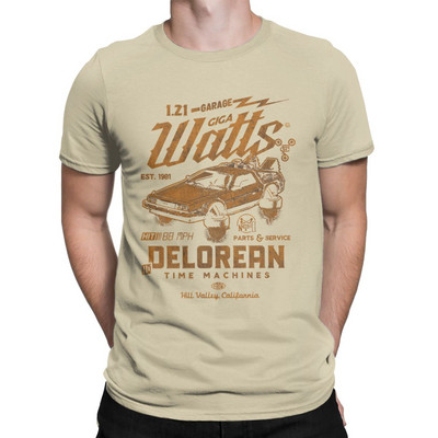 Muška retro majica Povratak u budućnost DeLorean Car Pamučne majice Smiješne majice kratkih rukava s okruglim ovratnikom T-shirt s printom