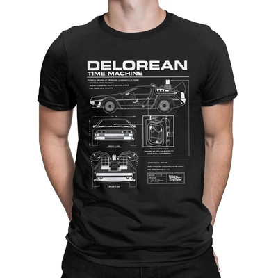 Muška retro majica Povratak u budućnost DeLorean Car Pamučne majice Smiješne majice kratkih rukava s okruglim ovratnikom T-shirt s printom