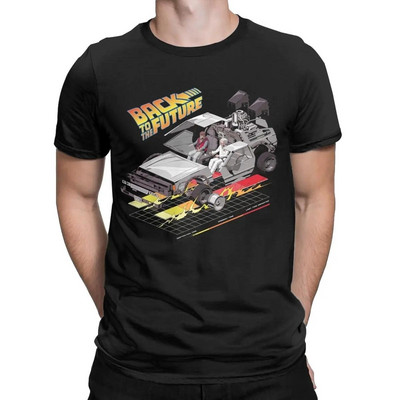Muška retro majica Povratak u budućnost DeLorean Car Pamučne majice Smiješne majice kratkih rukava s okruglim ovratnikom T-shirt s printom