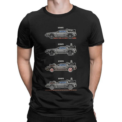 Muška retro majica Povratak u budućnost DeLorean Car Pamučne majice Smiješne majice kratkih rukava s okruglim ovratnikom T-shirt s printom