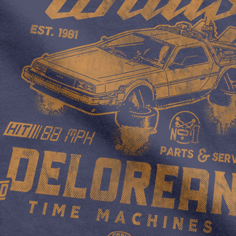 Muška retro majica Povratak u budućnost DeLorean Car Pamučne majice Smiješne majice kratkih rukava s okruglim ovratnikom T-shirt s printom