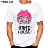 TEEHUB Kame House Print T-krekls Modes Foršs O-veida kakla izgriezums Hattori Hanzo vīriešu T krekls īsām piedurknēm ikdienas vīriešu apģērbi