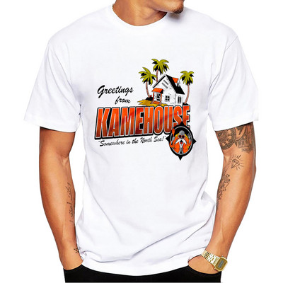 TEEHUB Kame House Print T-krekls Modes Foršs O-veida kakla izgriezums Hattori Hanzo vīriešu T krekls īsām piedurknēm ikdienas vīriešu apģērbi